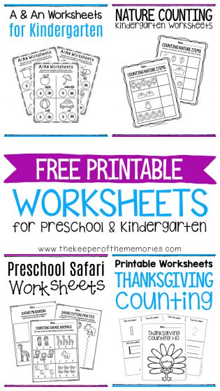 Free Printable Worksheets for Preschool &  Kindergarten - The ...
