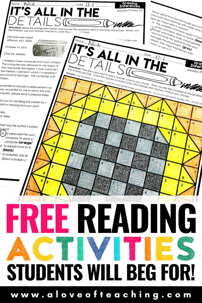 FREE Reading Comprehension Practice Worksheets - A Love of ...