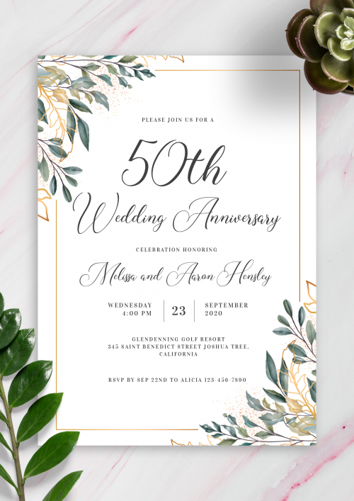 free printable 25th anniversary invitation cards