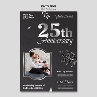 free printable 25th anniversary invitation cards