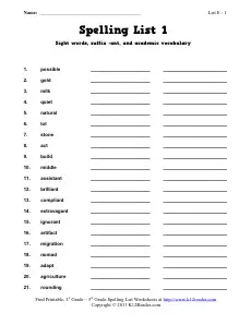 Spelling Worksheets| Free, Spelling Curriculum from K12reader