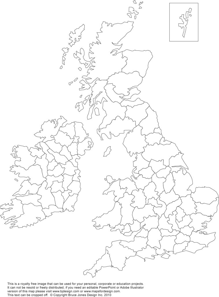 free printable a3 uk map