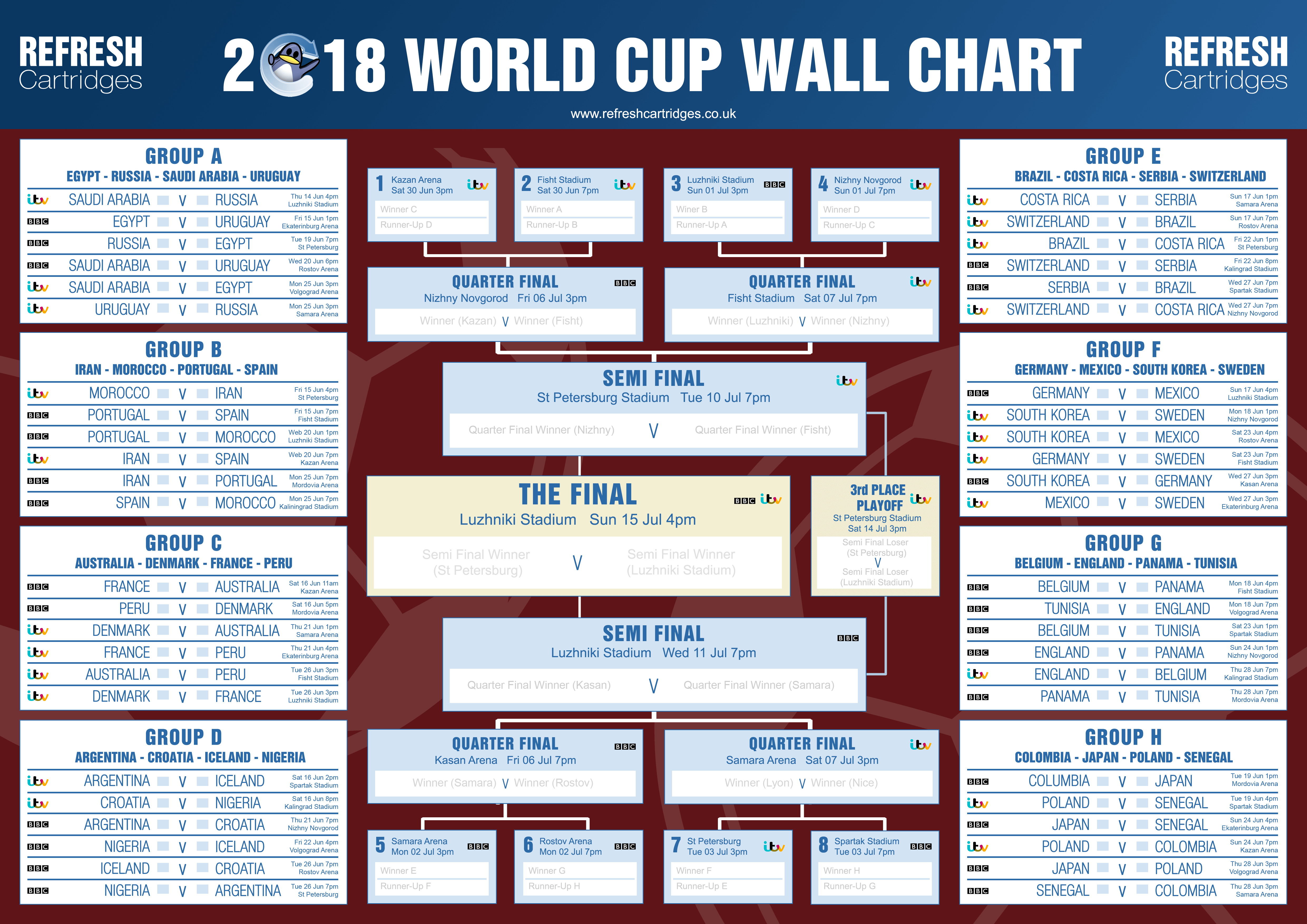 free printable a3 world cup 2018 wall chart
