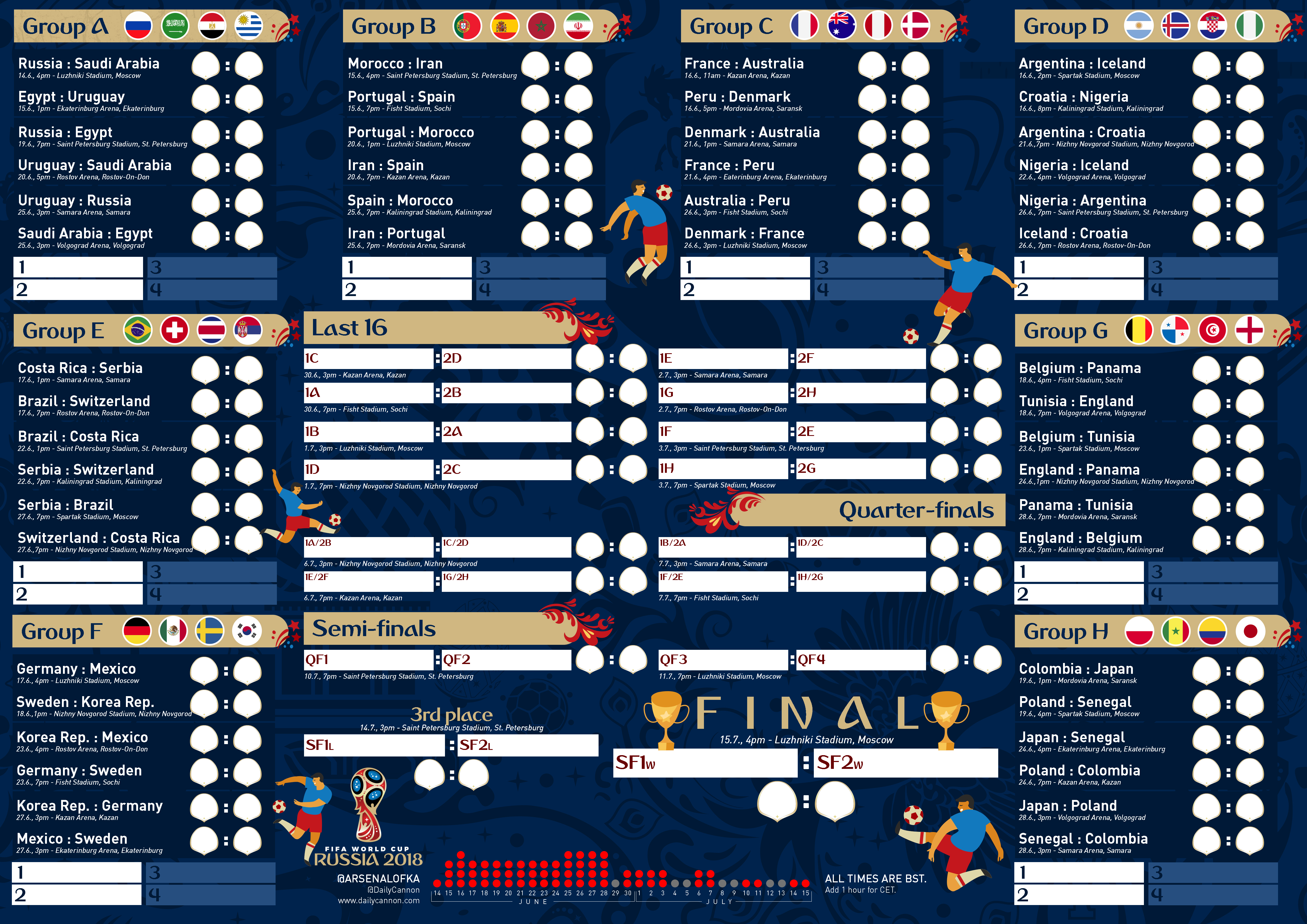 free printable a3 world cup 2018 wall chart