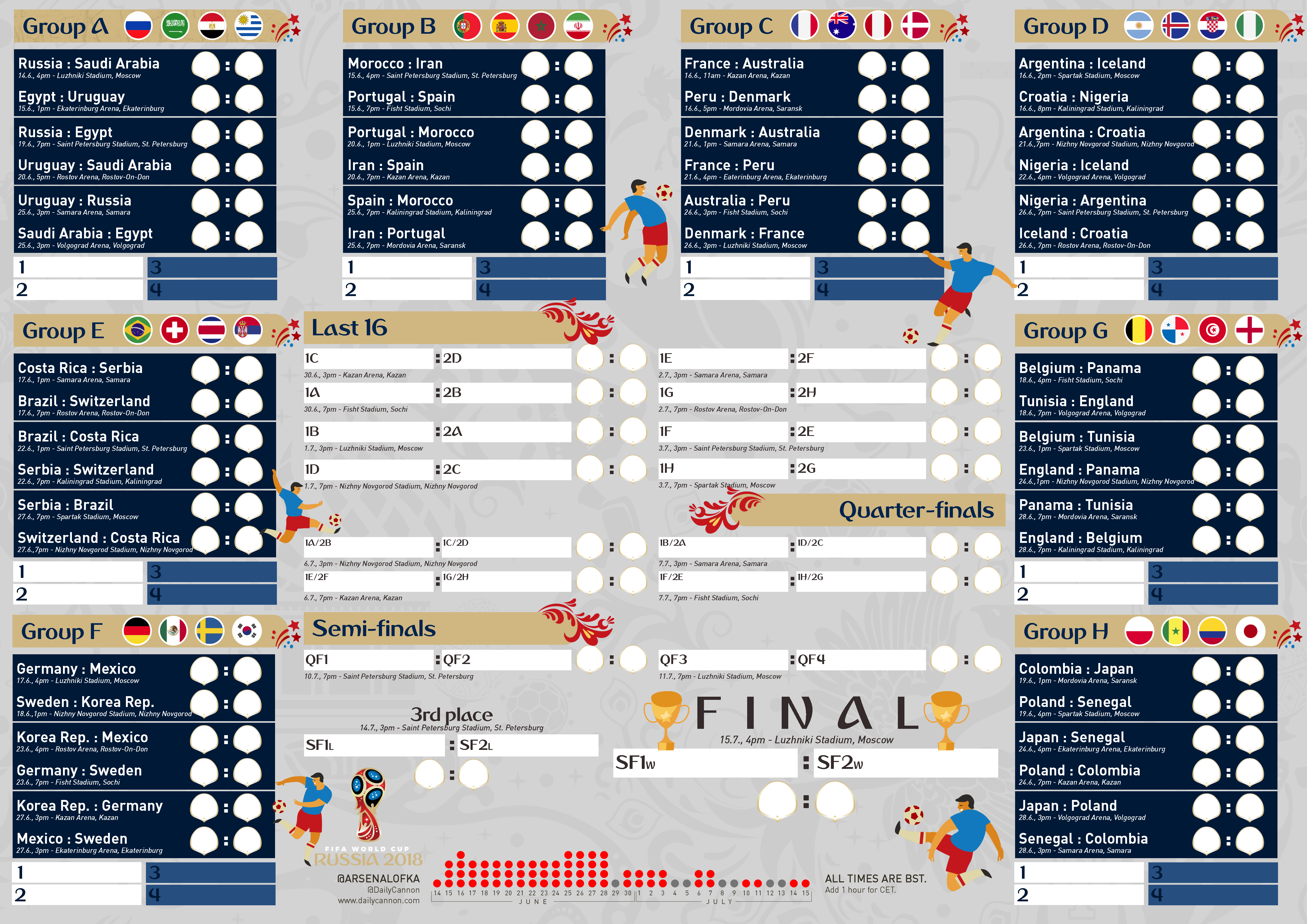 free printable a3 world cup 2018 wall chart
