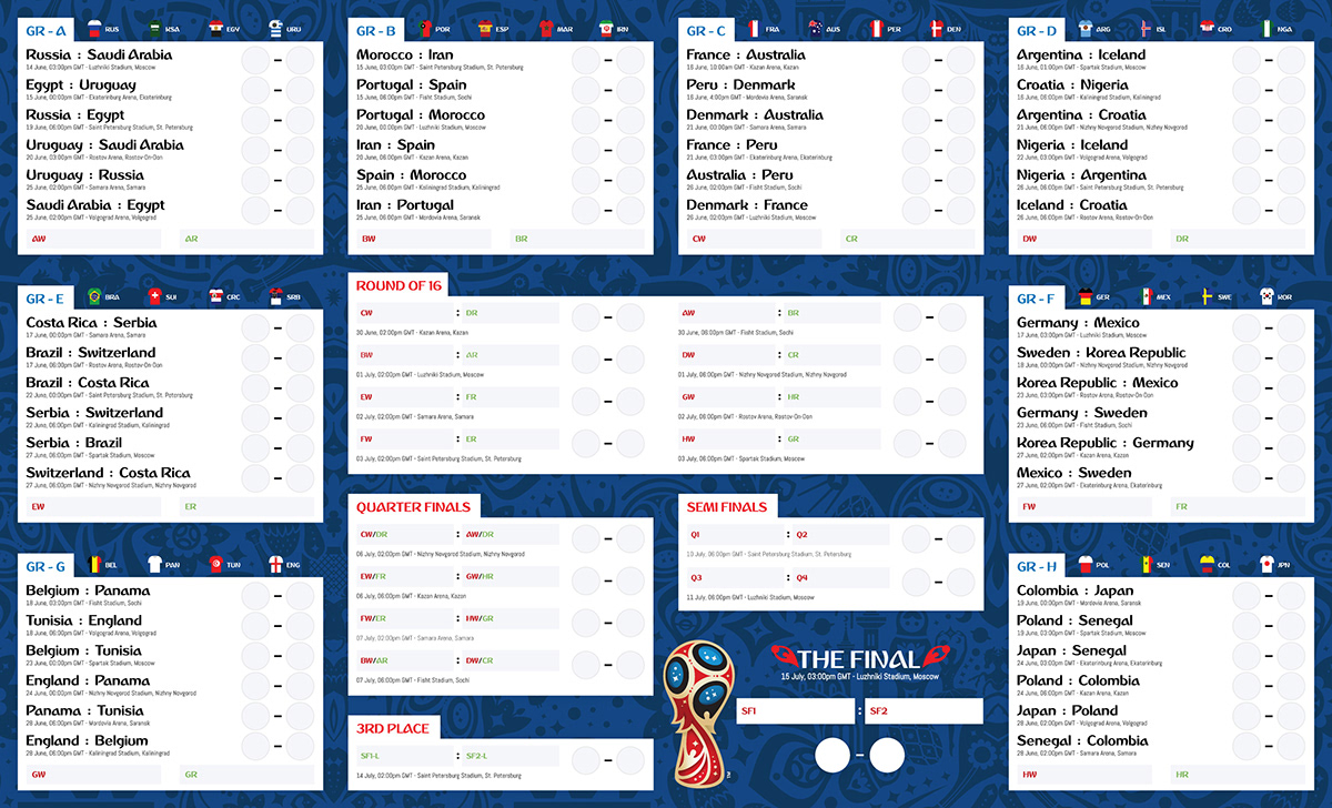 free printable a3 world cup 2018 wall chart