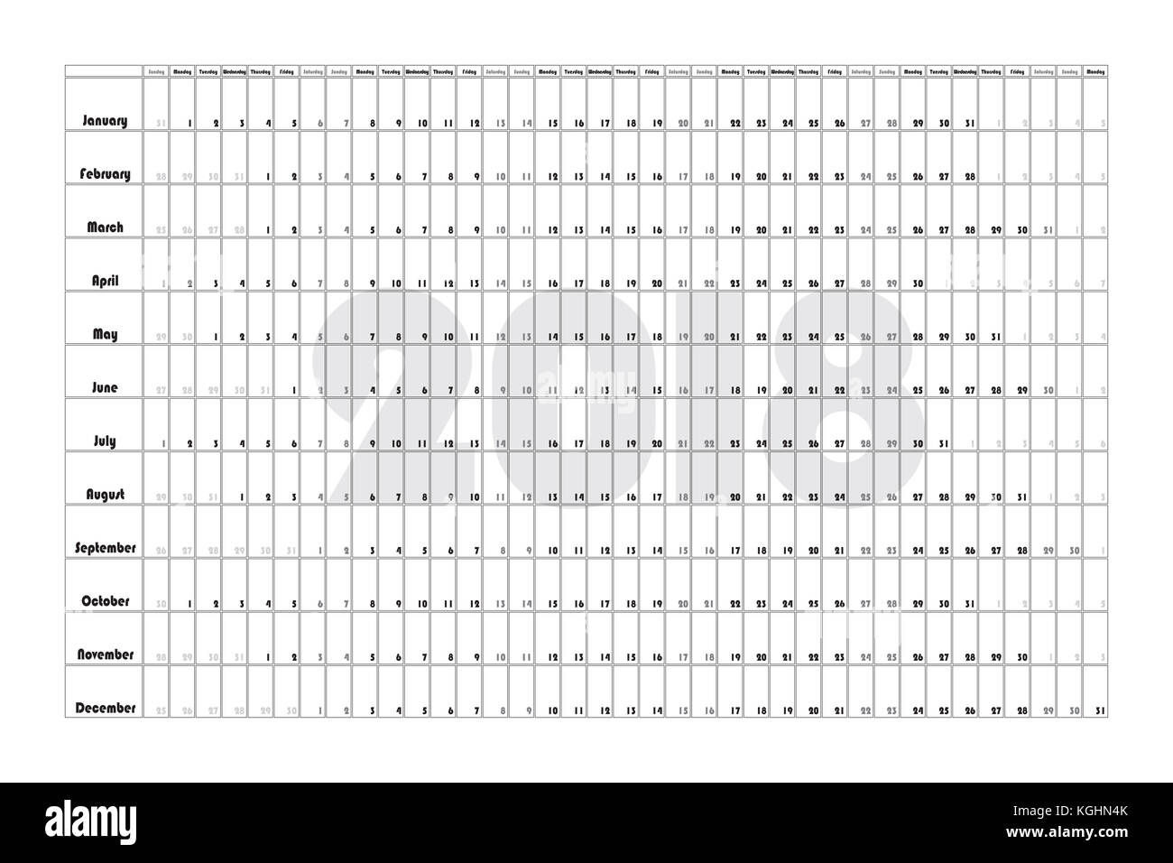 free printable a3 year planner 2018