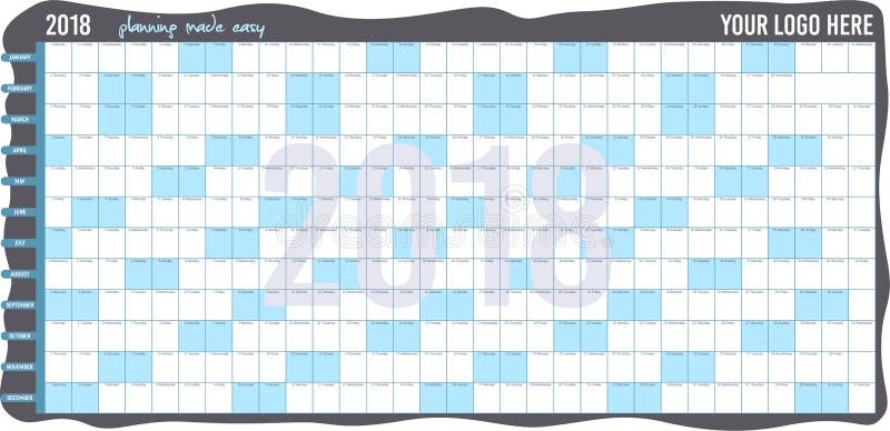 free printable a3 year planner 2018
