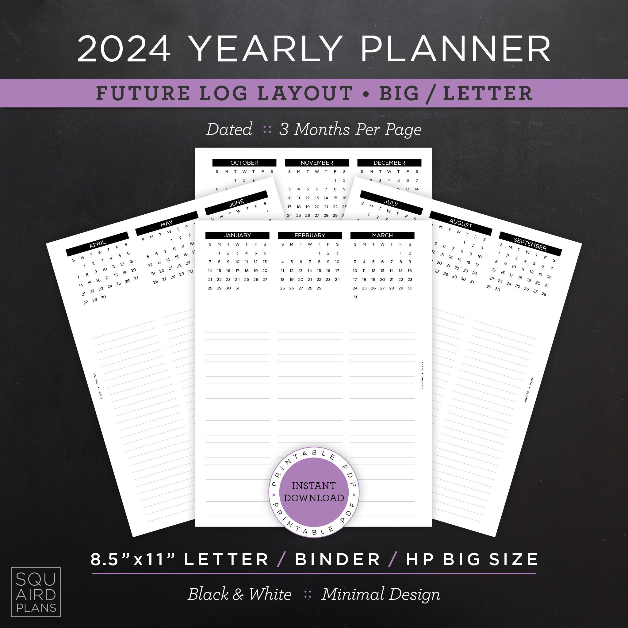 Yearly Planner Printable  