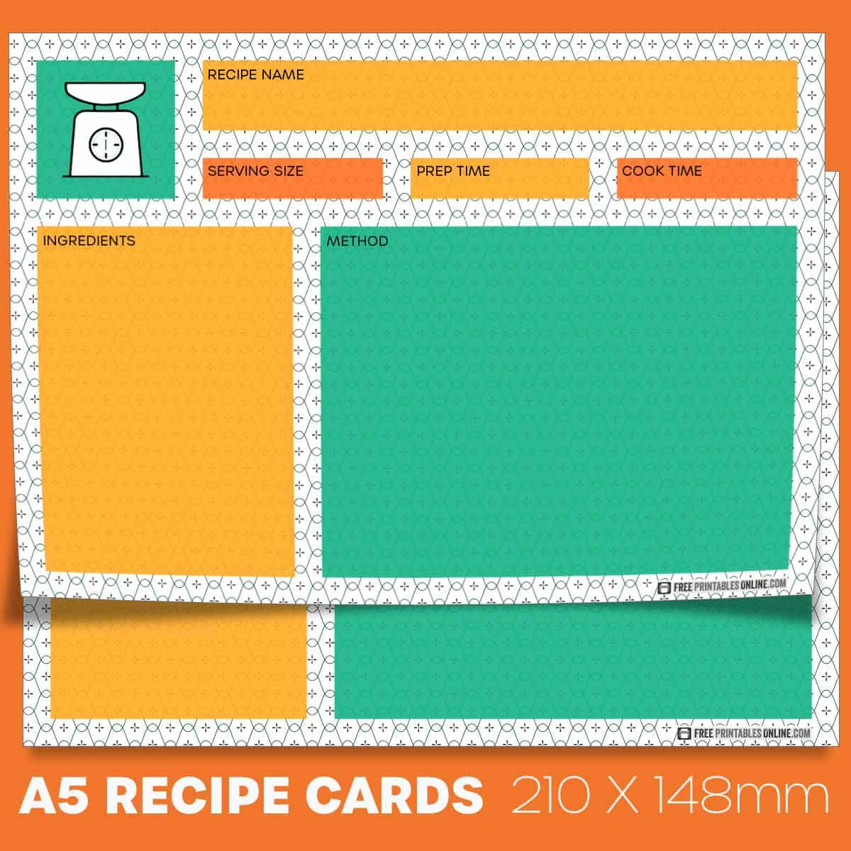 A5 recipe card with formica print - Free Printables Online