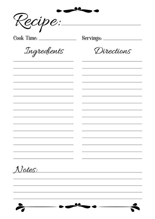 free printable a5 recipe cards
