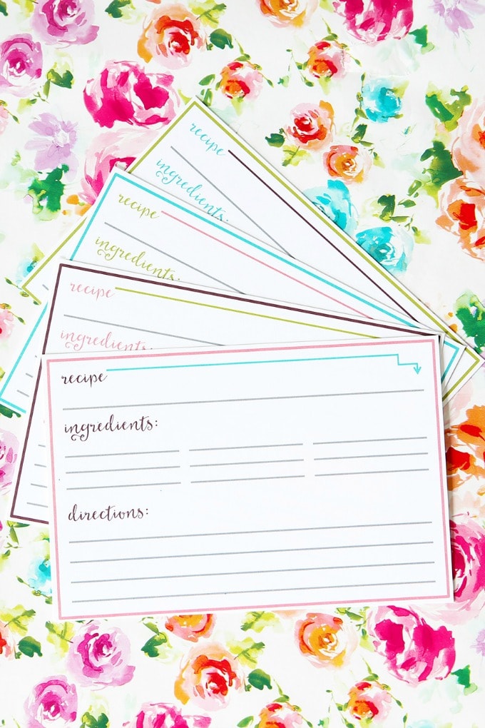 free printable a5 recipe cards