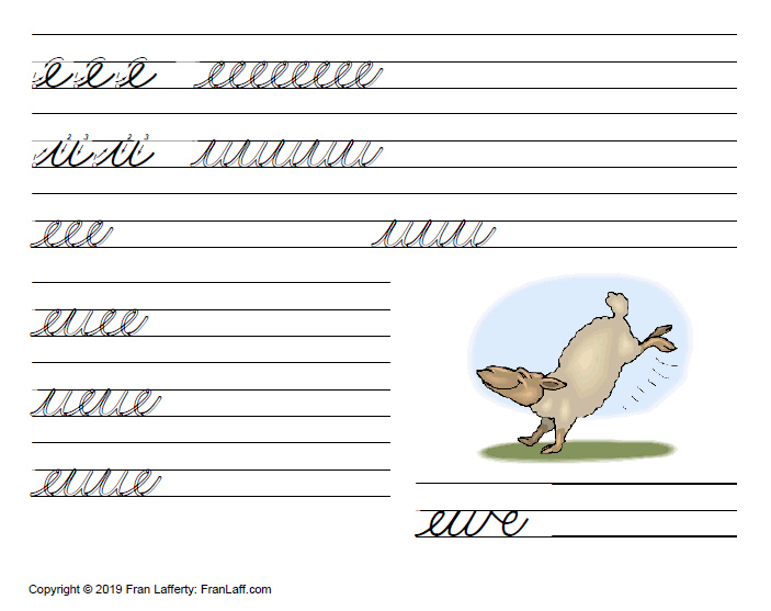 First Year Cursive: ABeka style font - FranLaff.com