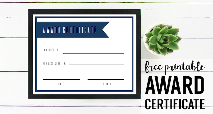 free printable academic award certificates