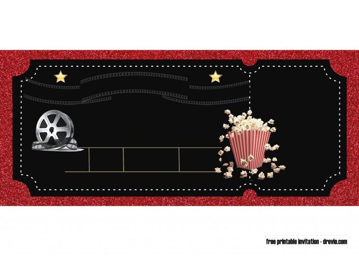 FREE Printable Movie Ticket Party Invitation Template | Movie ...