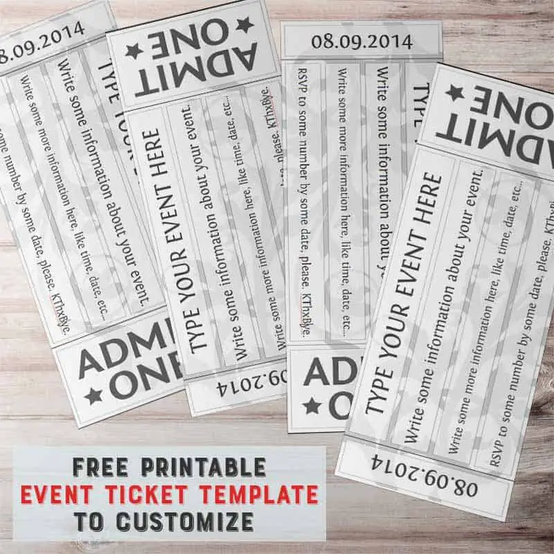 free printable admission tickets invitations