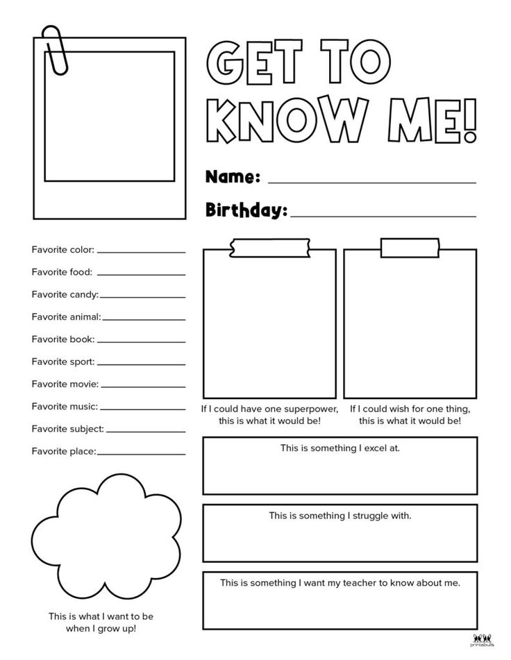 Printable All About Me Worksheet-Page 23 | All about me worksheet ...