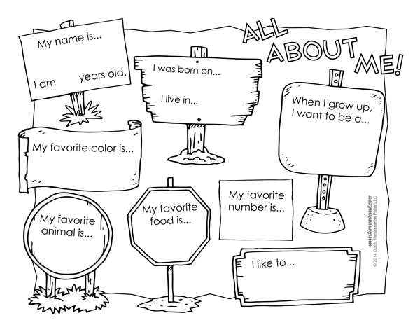 All About Me Worksheet Printable - Tims Printables