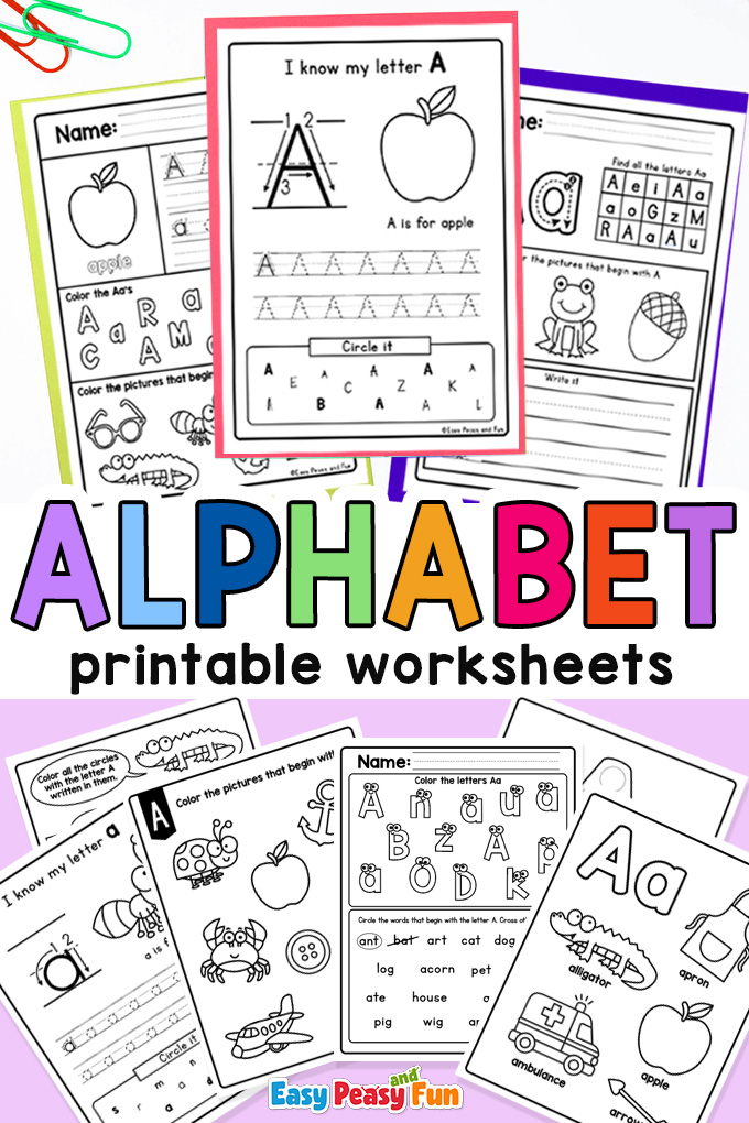 free printable alphabet activity worksheets