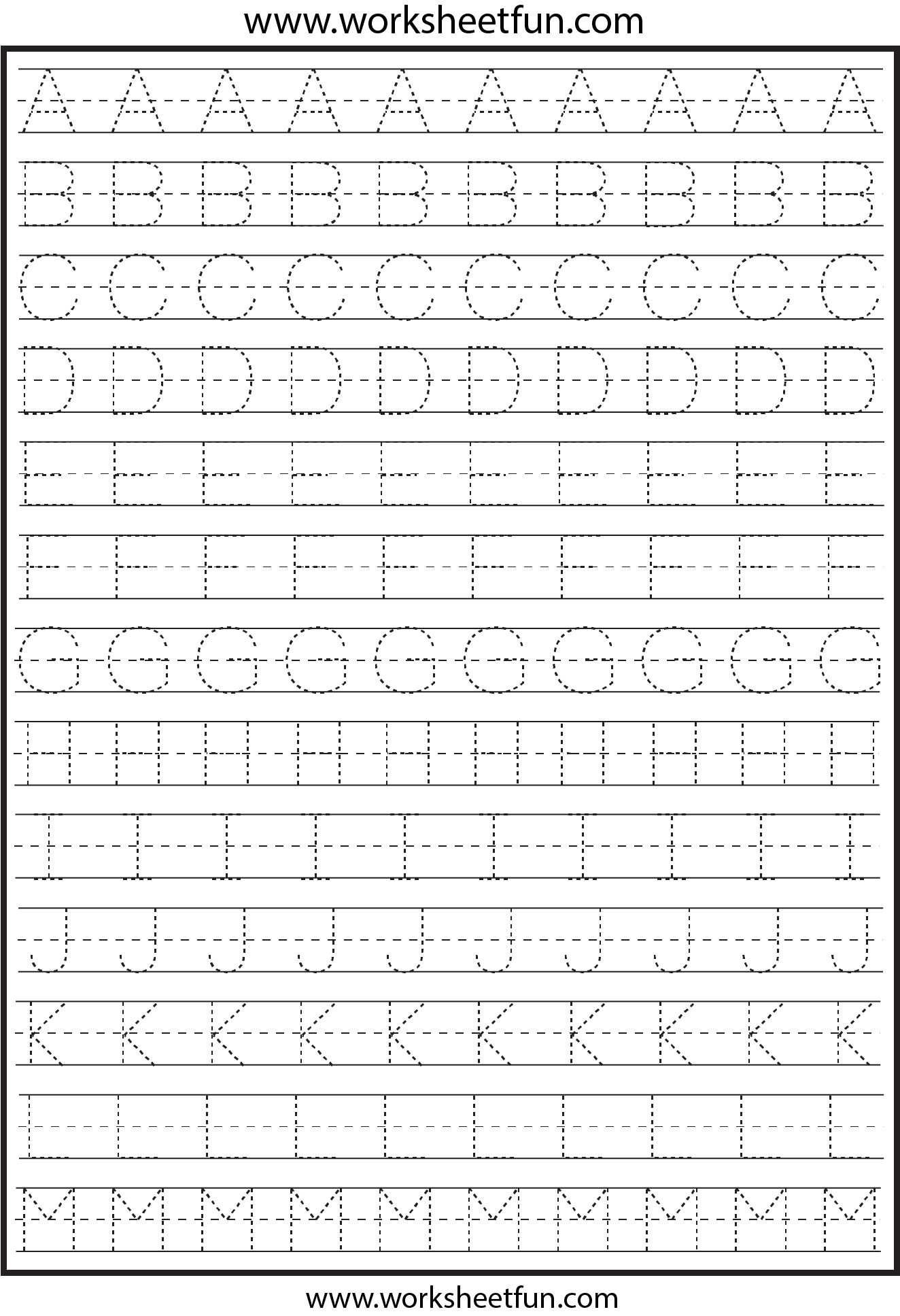 free printable alphabet writing worksheets