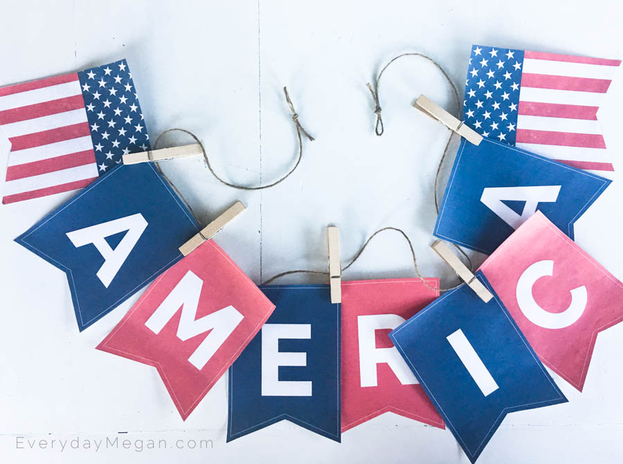free printable american flag bunting