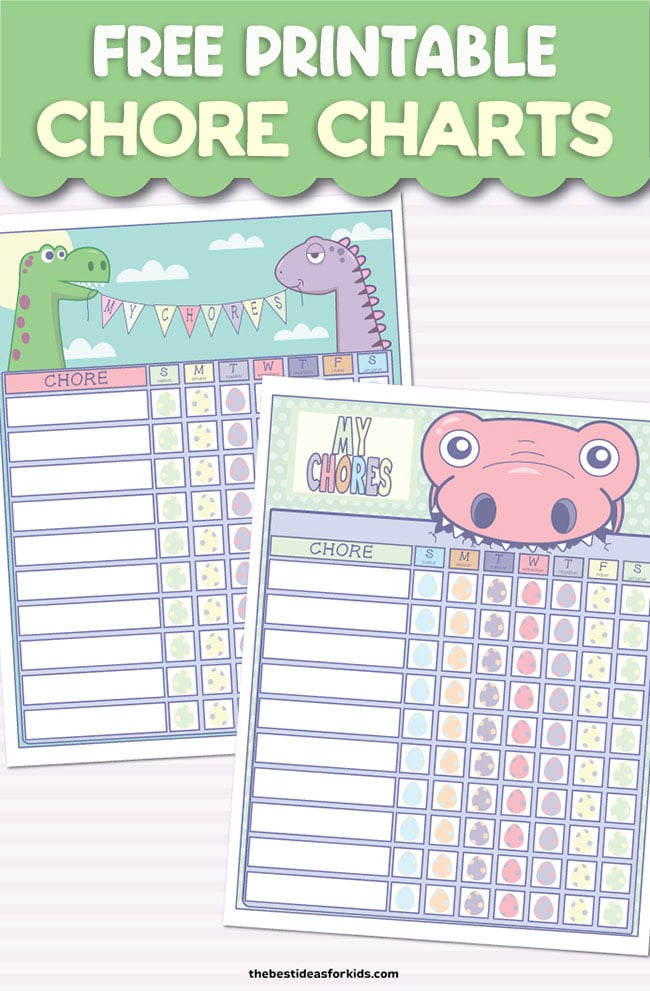 free printable animal chore charts