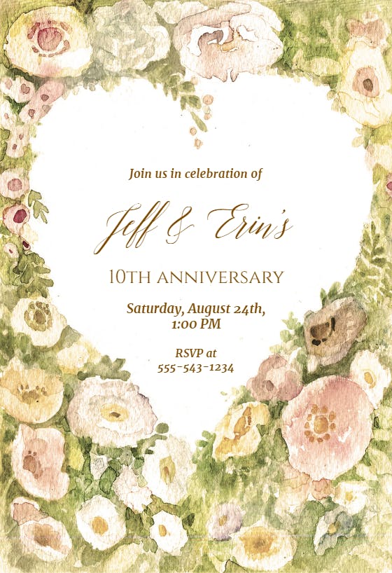Wedding Anniversary - Anniversary Invitation Template (Free ...