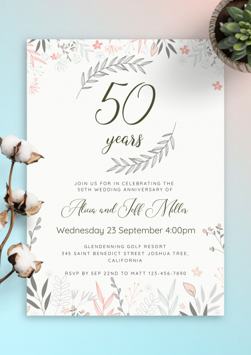 free printable anniversary invitation templates