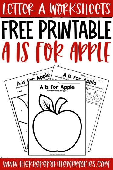 Free Printable A is for Apple Letter A Worksheets - The Keeper of ...