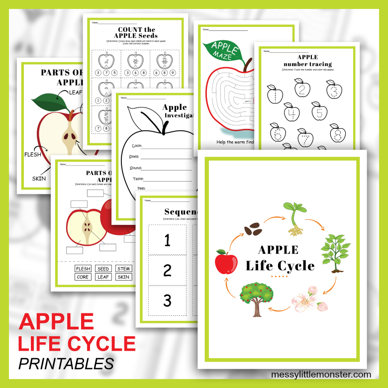 Apple Activity Printables - Messy Little Monster Shop