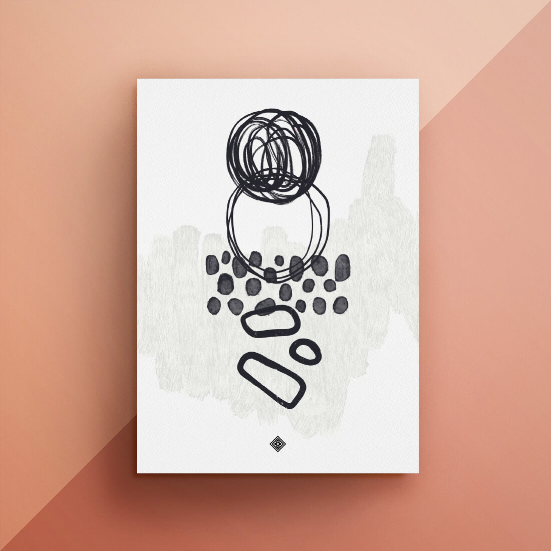 Free Black and White Abstract Art • Little Gold Pixel