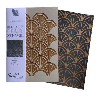Modern Deco Arches stencil for furniture - STENCIL UP