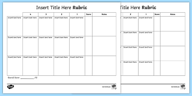 Rubric Template | Editable Rubric Creator | Twinkl USA