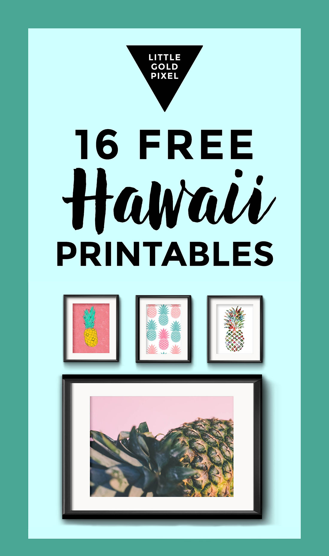 Free Hawaiian Travel Art • 16 Free Printables • Little Gold Pixel