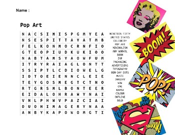 free printable art word searches