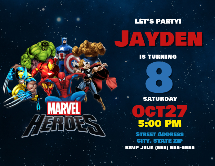 Marvel Heroes Birthday Invitation Template | PosterMyWall