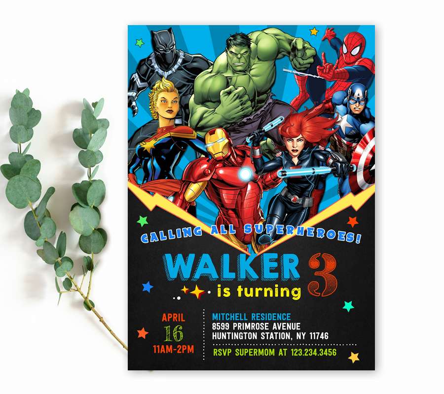 Avengers Birthday Party Invitation - Edit Online Now