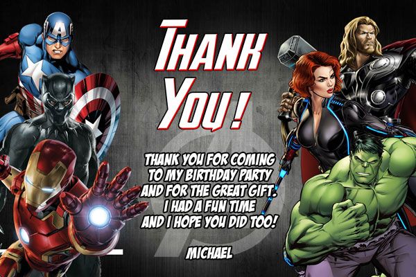 free printable avengers thank you tags