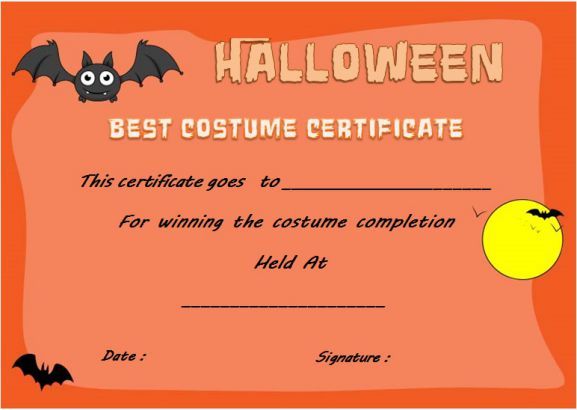 free printable award certificates for halloween
