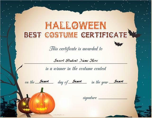 free printable award certificates for halloween