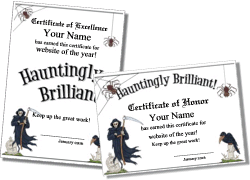 free printable award certificates for halloween