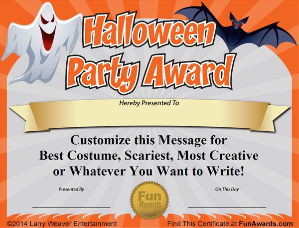 free printable award certificates for halloween
