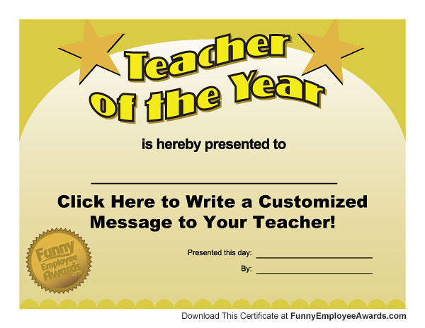 free printable award certificates for teachers