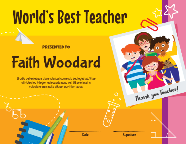 free printable award certificates for teachers