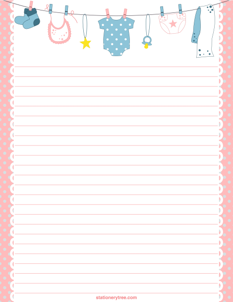 free printable baby stationery templates