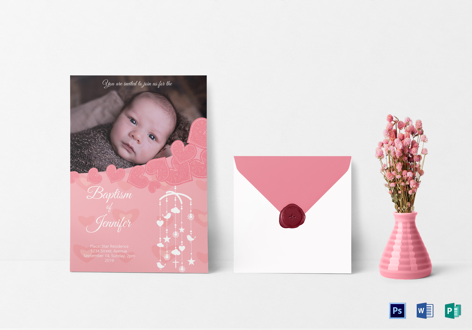 free printable baptism invitation cards templates