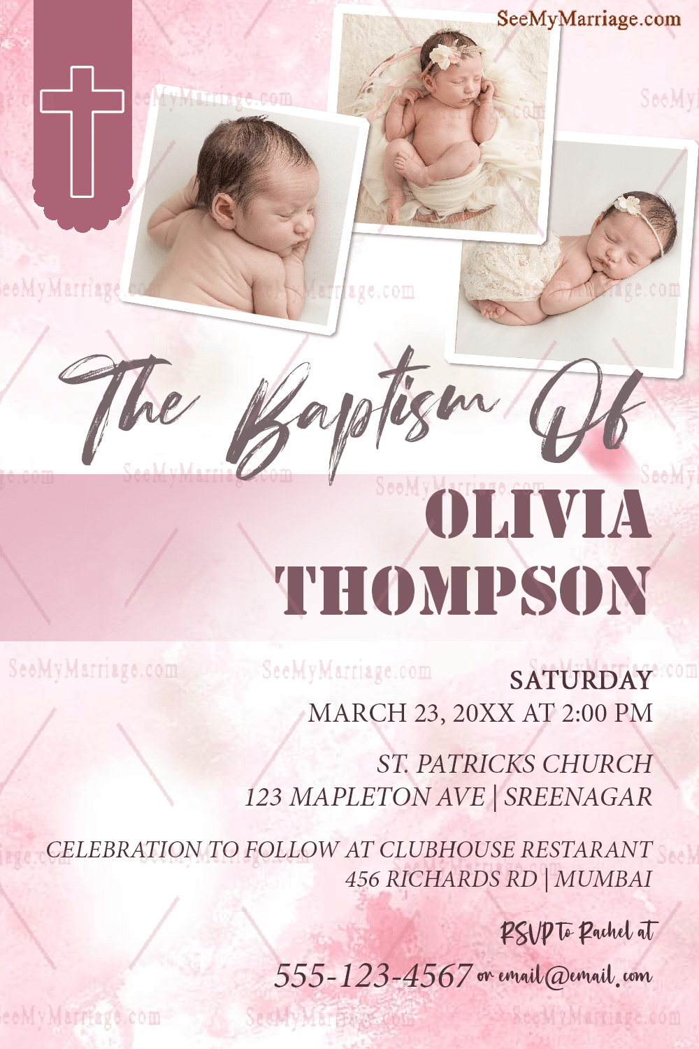 free printable baptism invitation cards templates