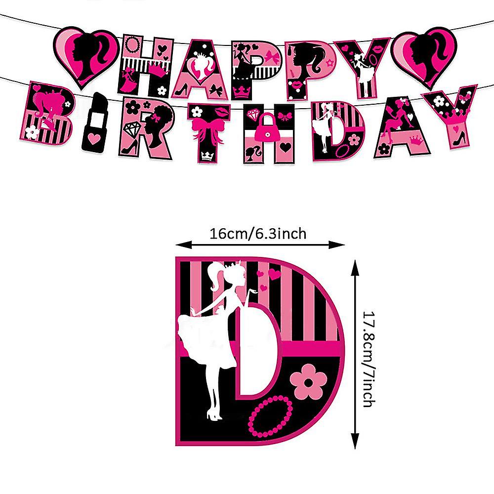 free printable barbie happy birthday banner