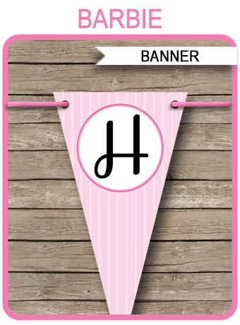 free printable barbie happy birthday banner
