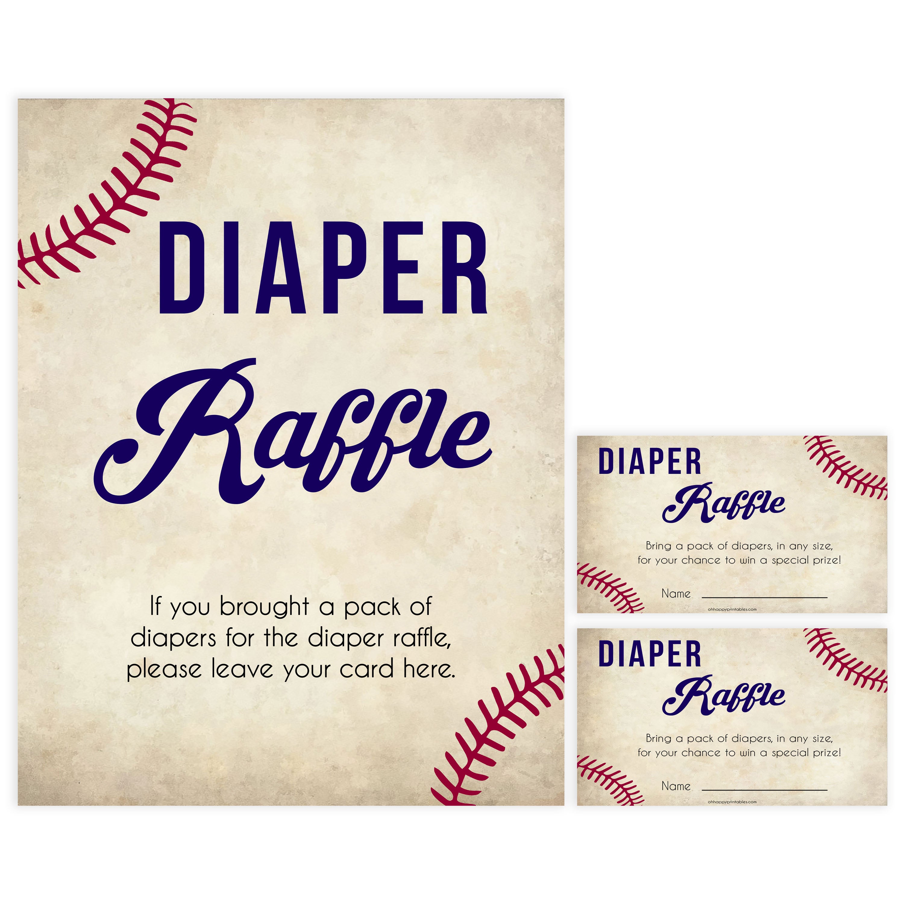 free printable baseball diaper raffle tickets